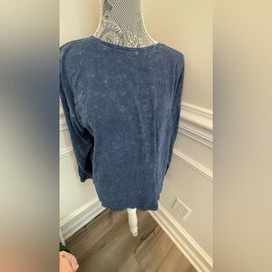 Zara Womens Blue Wash Long Sleeve Shirt Size M